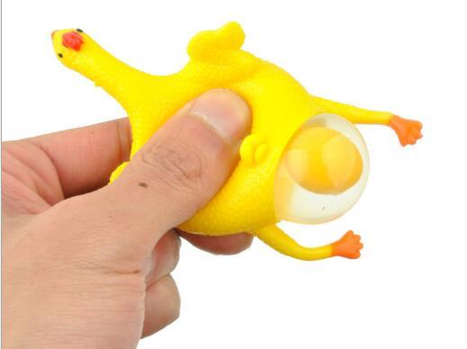 Rubber Chicken Squeeze Toy Keychain