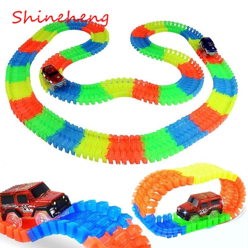 Glowing Bend Flex Car Racing Track Set