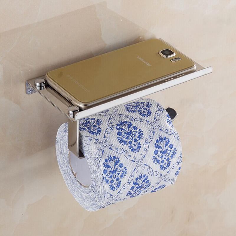 Toilet Paper Holder With Phone/Tablet Shelf