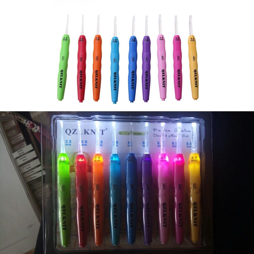 LED Crocket Hooks 2.5-5.5mm (9 Piece Set)