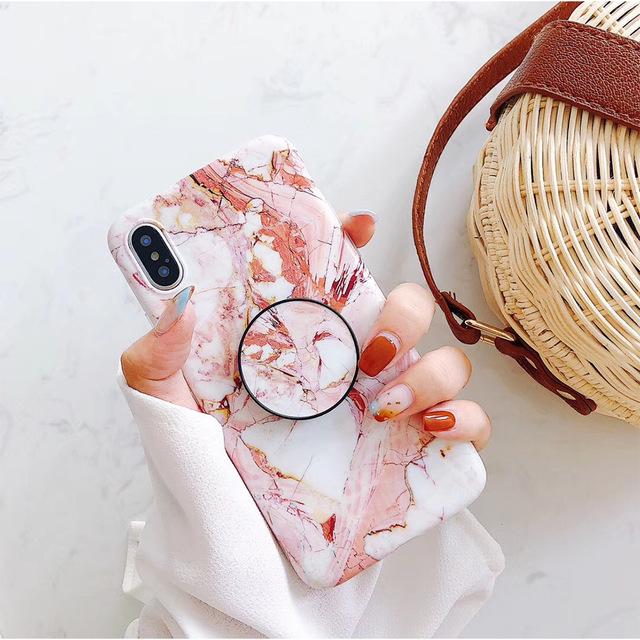 Red Marble Fashion Grip iPhone Case