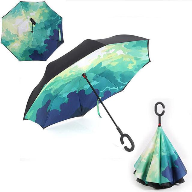 Windproof Double Layer Inverted Umbrella