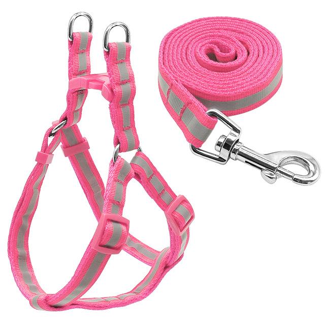 No Pull reflective nylon dog harness leash set