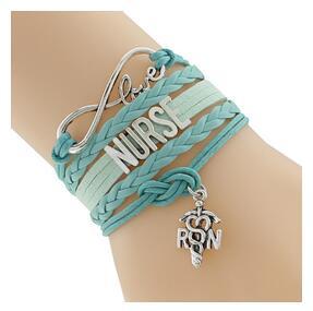 "Nurse" Leather Wrist Bracelet