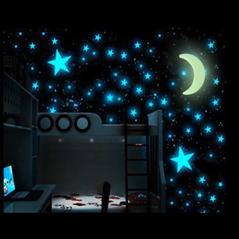 Starry Night Glow In Wall Sticker Set