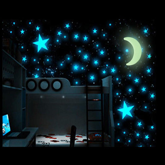 Starry Night Glow In Wall Sticker Set