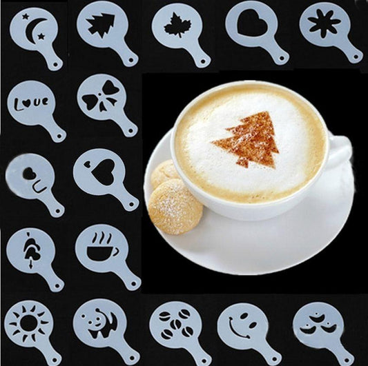 16pcs Coffee Design Stencils