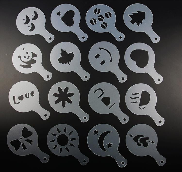 16pcs Coffee Design Stencils