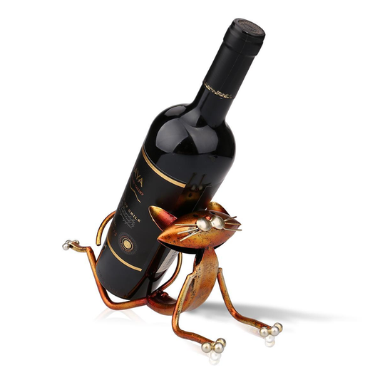 Yoga Cat Metal Wine Holder