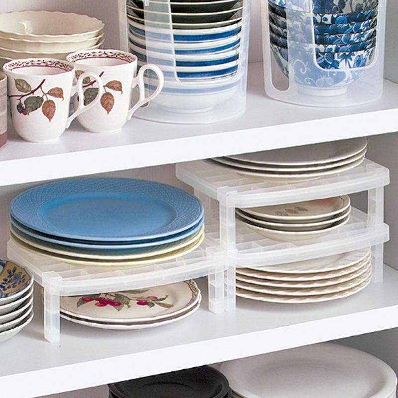 Multifunctional Overlapping Bowl Plate Storage Shelf