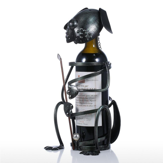 Metal Puppy Wine Holder