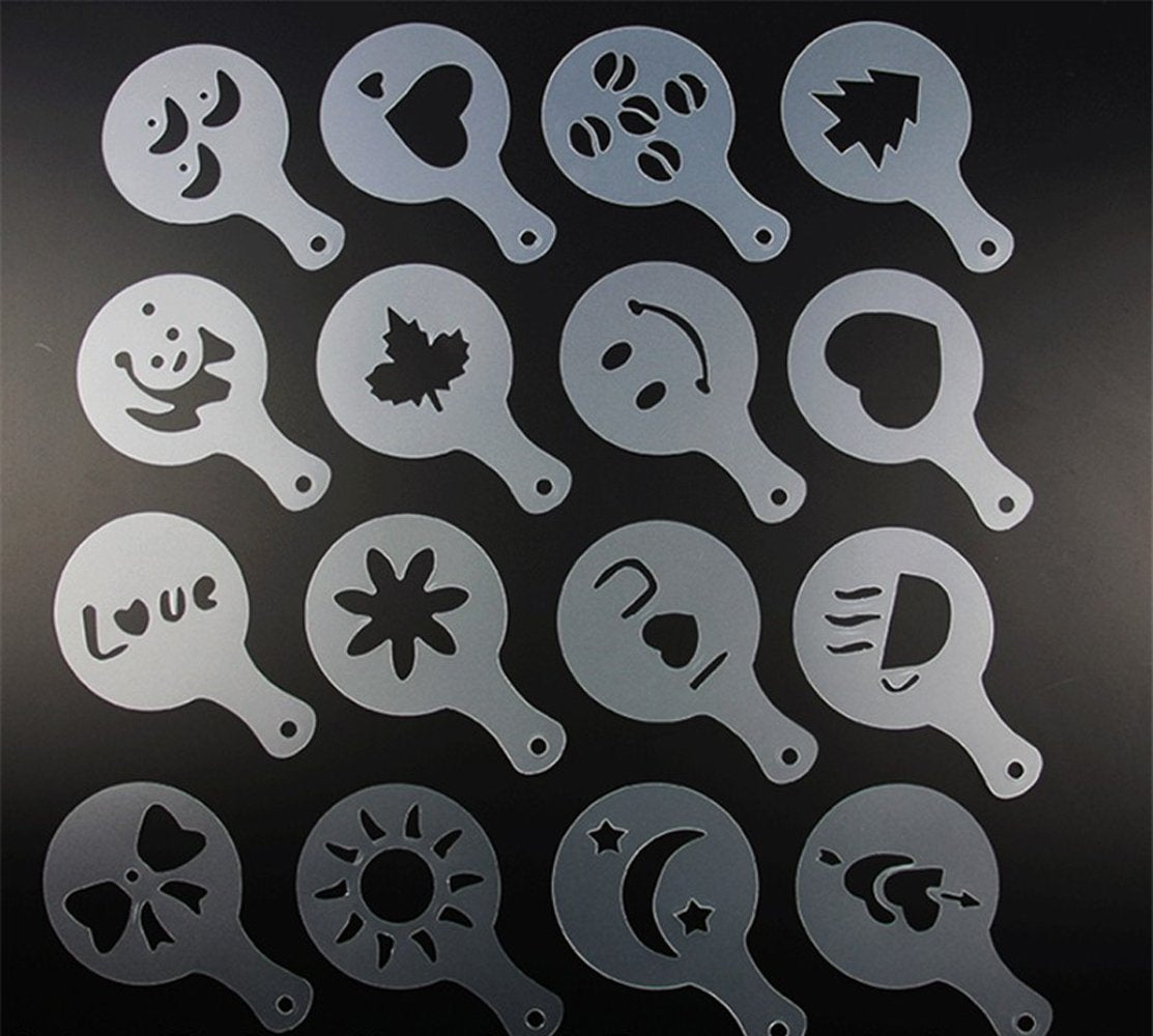 16pcs Coffee Design Stencils