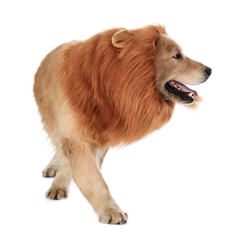 Dog Lion Mane - Realistic & Funny Lion Mane for Dogs - Complementary Lion Mane for Dog Costumes - Lion Wig for Medium to Large Sized Dogs Lion Mane Wig for Dogs - Halloween
