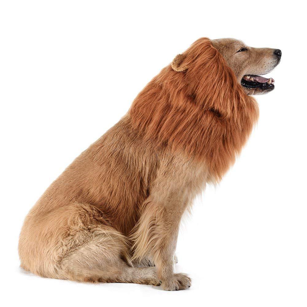 Dog Lion Mane - Realistic & Funny Lion Mane for Dogs - Complementary Lion Mane for Dog Costumes - Lion Wig for Medium to Large Sized Dogs Lion Mane Wig for Dogs - Halloween