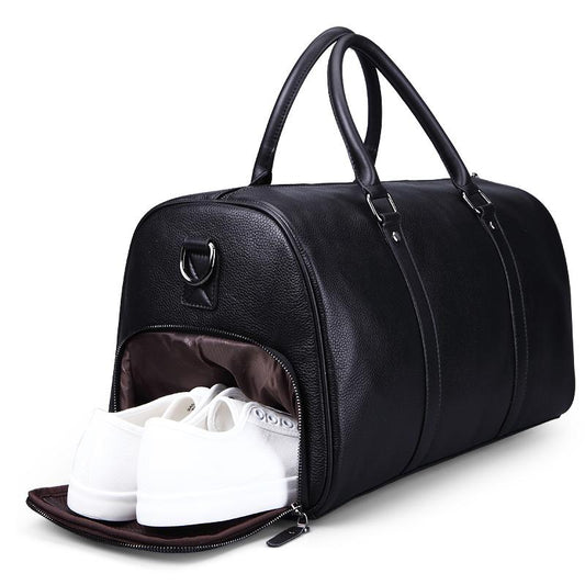 International Traveler Premium Leather Duffle Bag