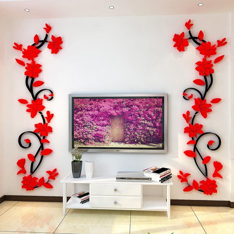 Acrylic Crystal 3D Flower Wall Stickers