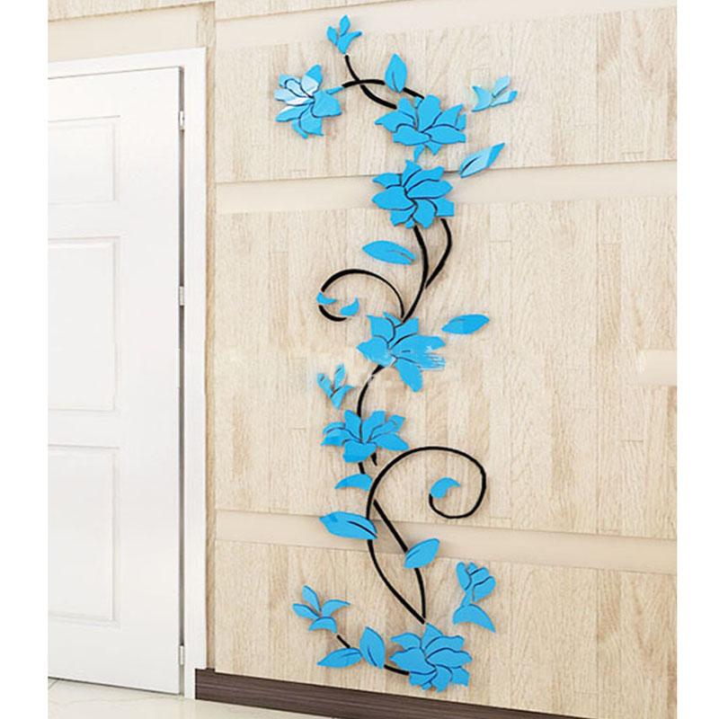 Acrylic Crystal 3D Flower Wall Stickers