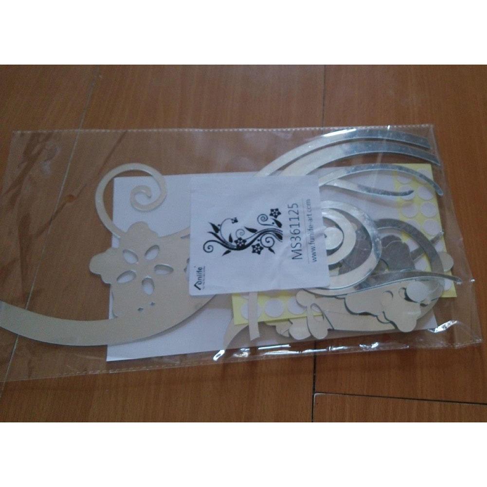 Feather Style Acrylic Mirror Sticker