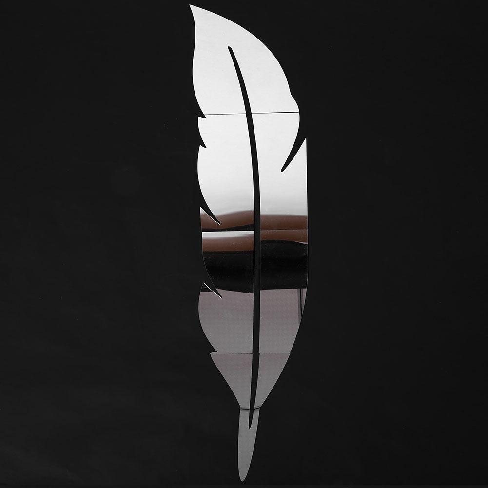 Feather Style Acrylic Mirror Sticker