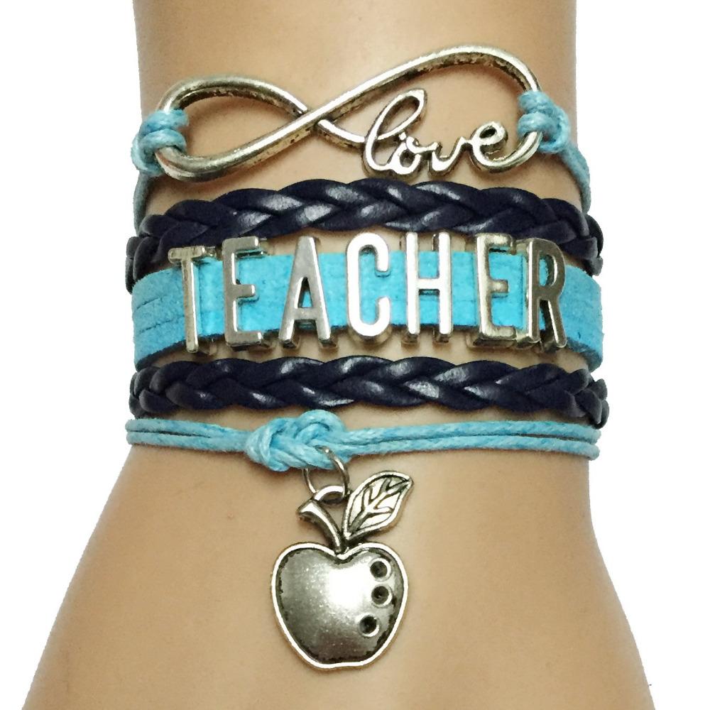 "Teacher" Leather Wrist Bracelet