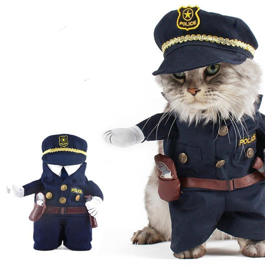 Funny Policeman Cat Jeans Cloth Costume