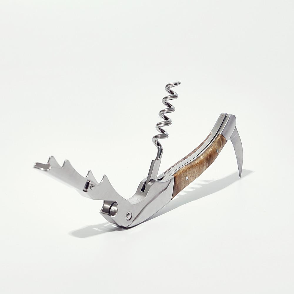 Wood Corkscrew Beer Bottle Opener And Foil Cutter