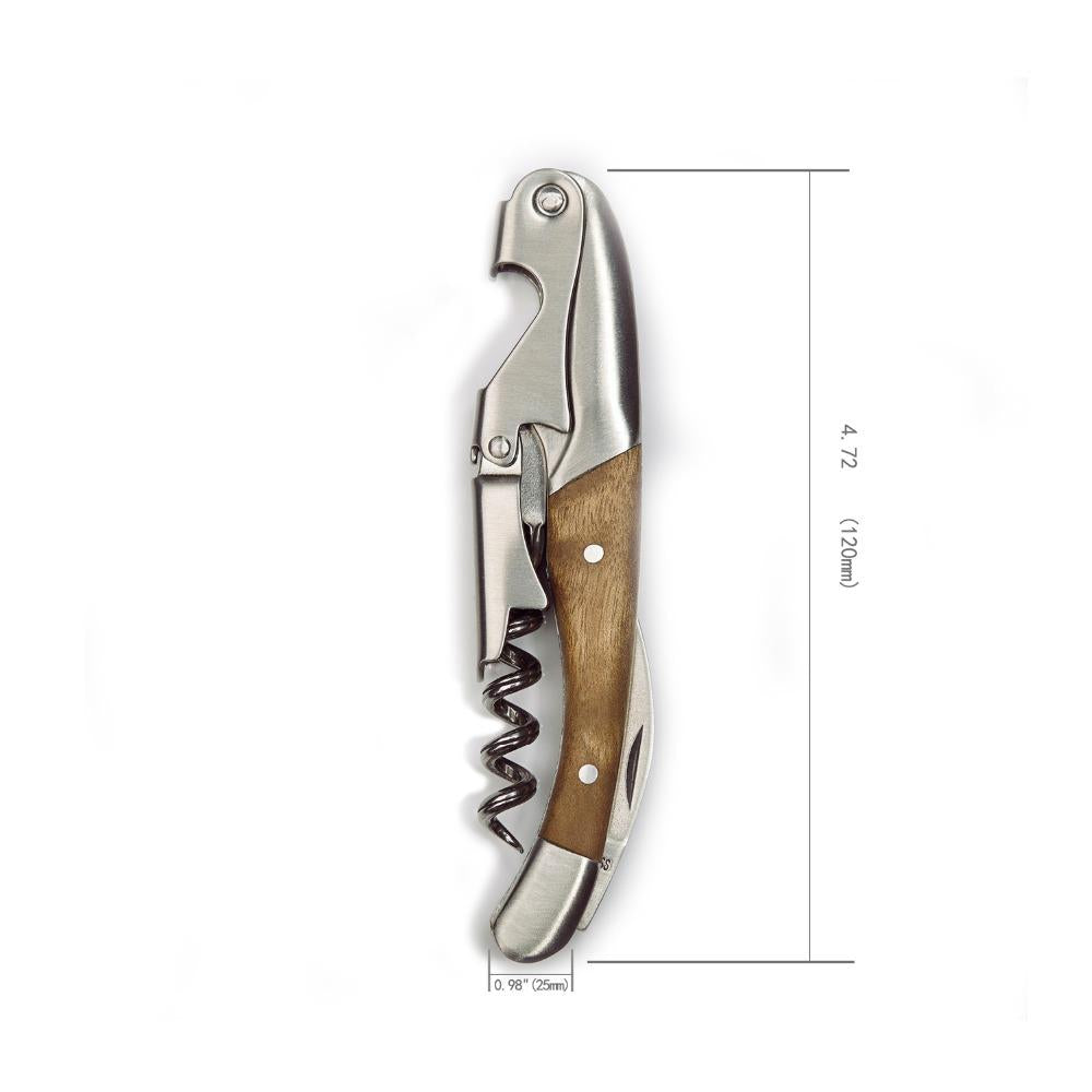 Wood Corkscrew Beer Bottle Opener And Foil Cutter