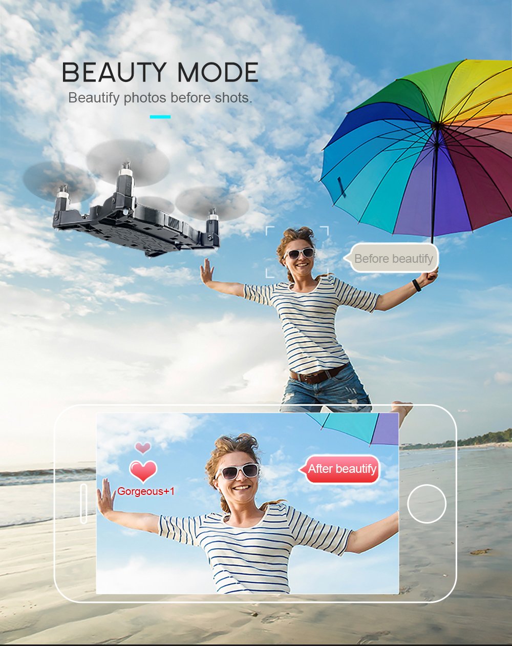 Selfie Mini Drone With 720P HD Camera