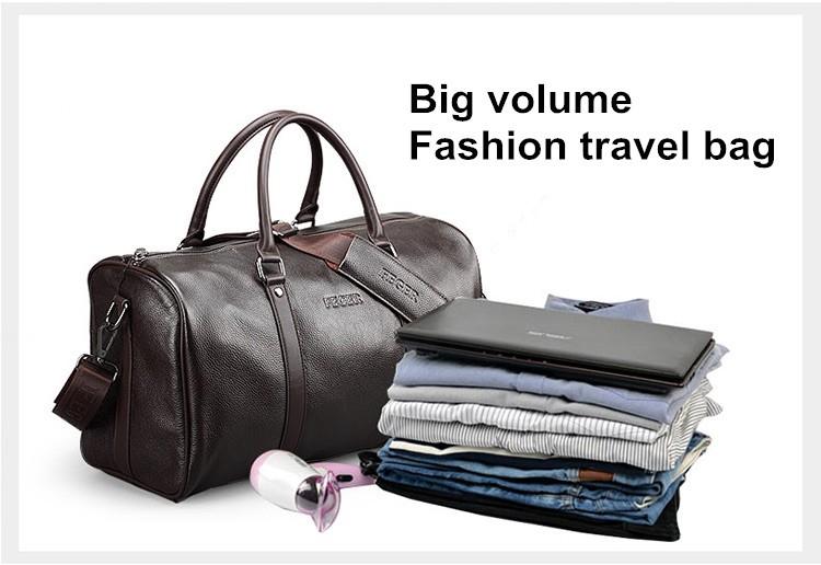 International Traveler Premium Leather Duffle Bag