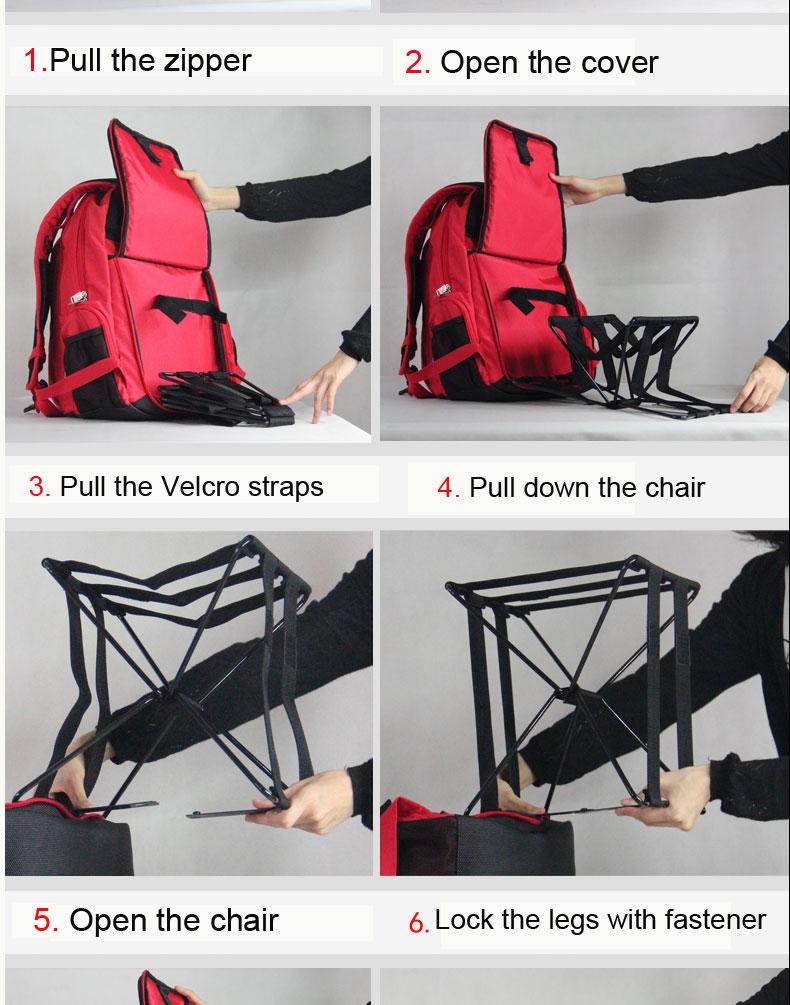 Travel Backpack Bag With Foldable Stool Chair
