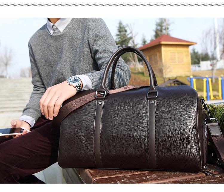International Traveler Premium Leather Duffle Bag