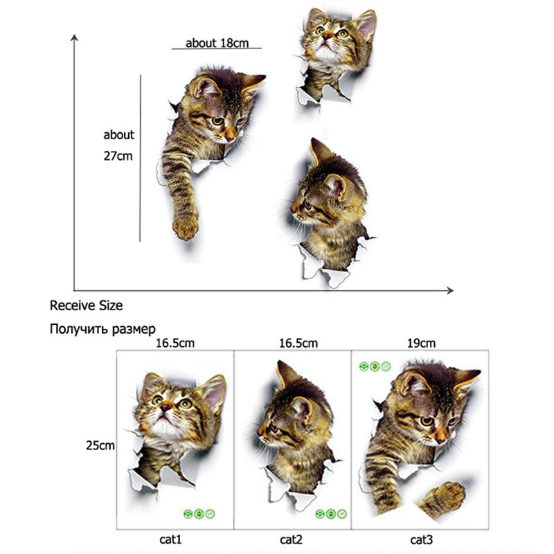 3D Cats Vinyl Wall Stickers