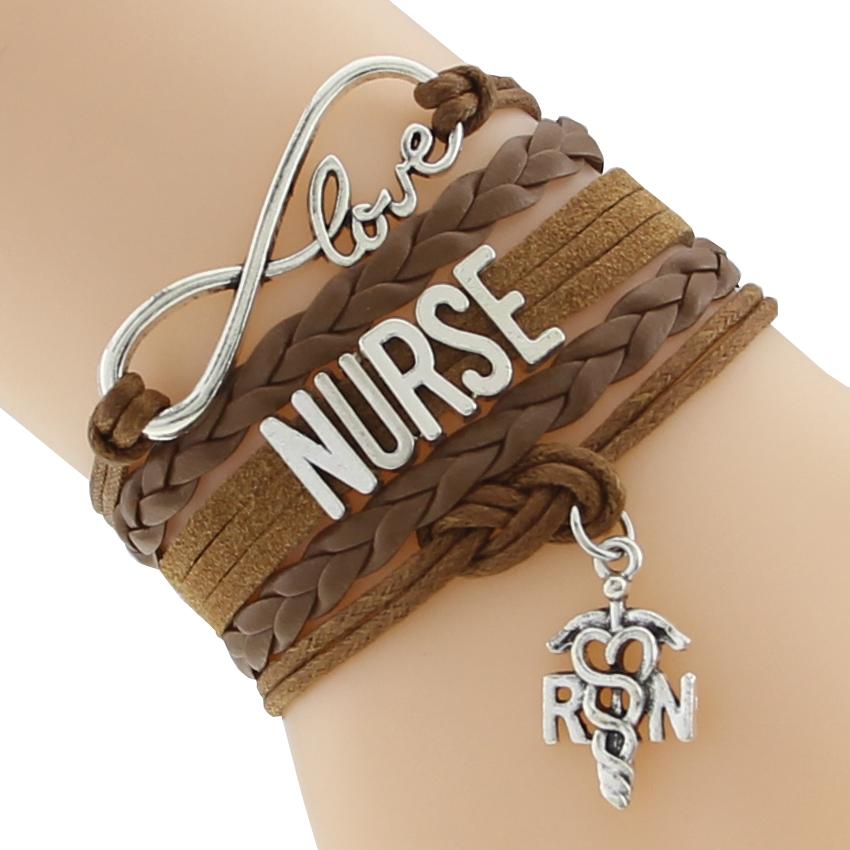 "Nurse" Leather Wrist Bracelet