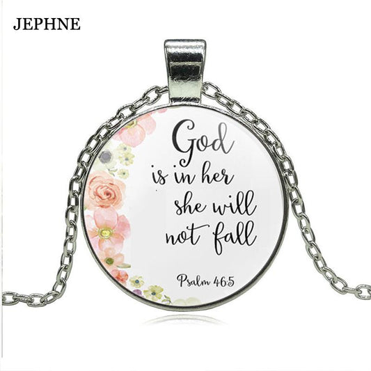 "God Is With Her" Inspirational Necklace