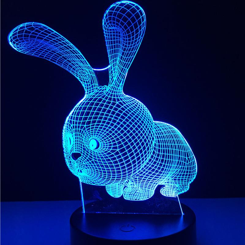 3D Rabbit LED Nightlight