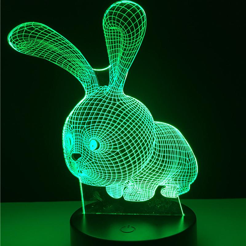 3D Rabbit LED Nightlight