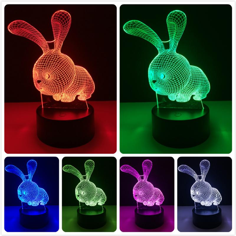 3D Rabbit LED Nightlight