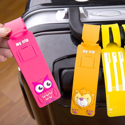 Kids Suitcase Reusable Straps Cartoon Tags