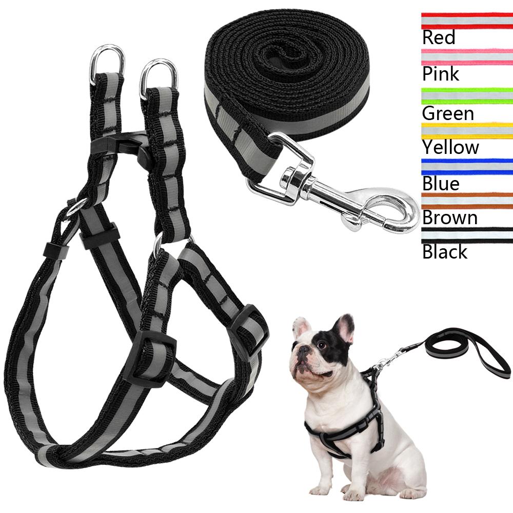 No Pull reflective nylon dog harness leash set