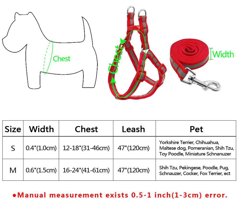 No Pull reflective nylon dog harness leash set