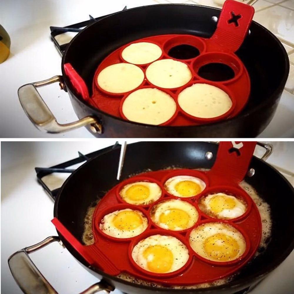 Nonstick 7 Holes Pancake Silicone Egg Ring Maker