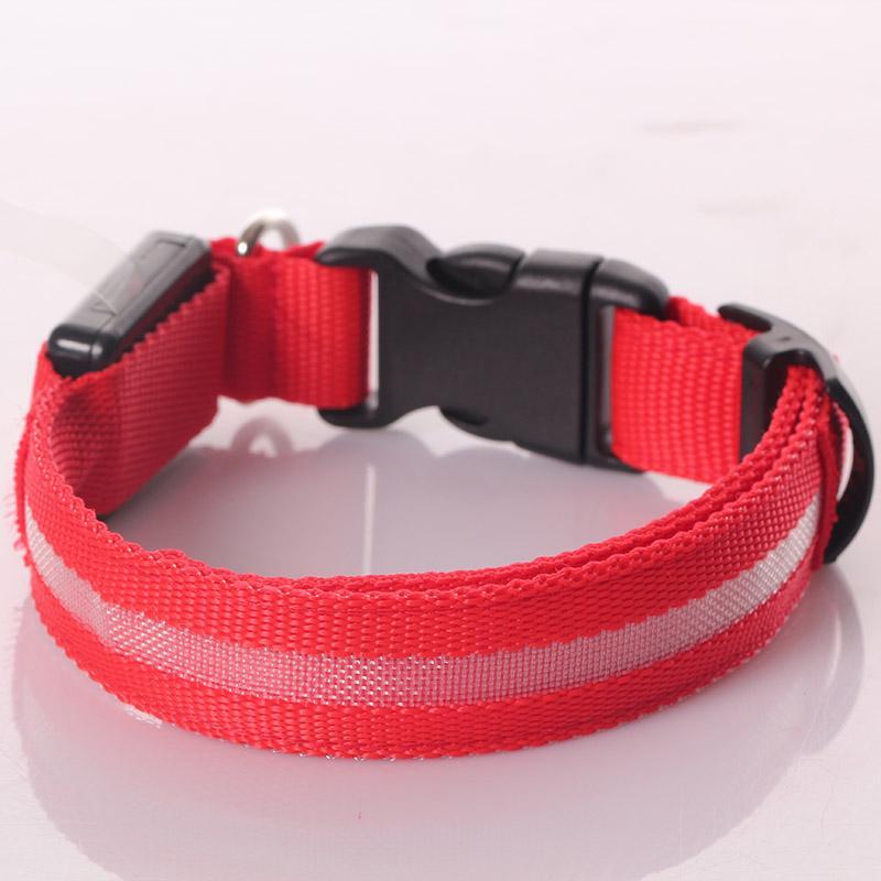 Dog Collar Pet Night Safety Glow In The Dark LED Leash