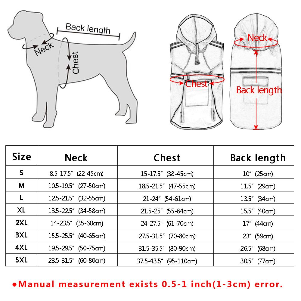 Reflective Waterproof Dogs Raincoat