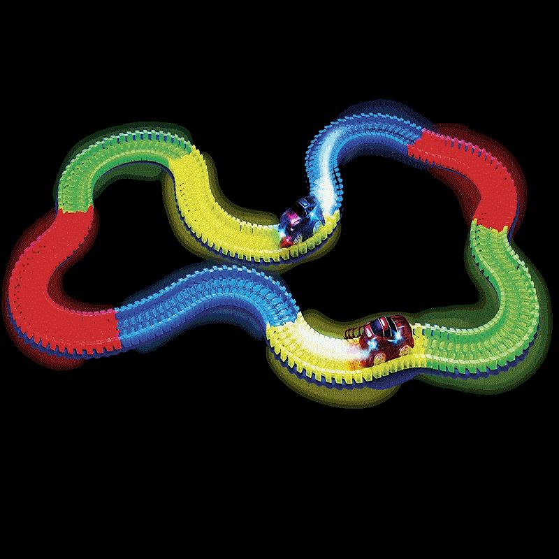 Glowing Bend Flex Car Racing Track Set