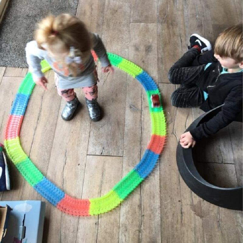 Glowing Bend Flex Car Racing Track Set