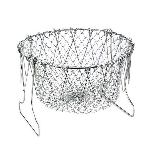 Stainless Steel Fry Chef Basket Foldable Strainer