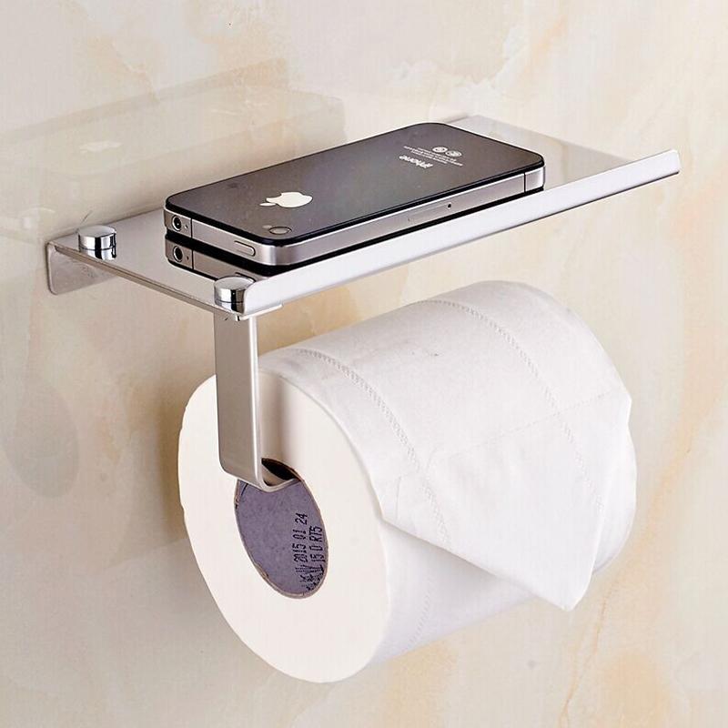 Toilet Paper Holder With Phone/Tablet Shelf