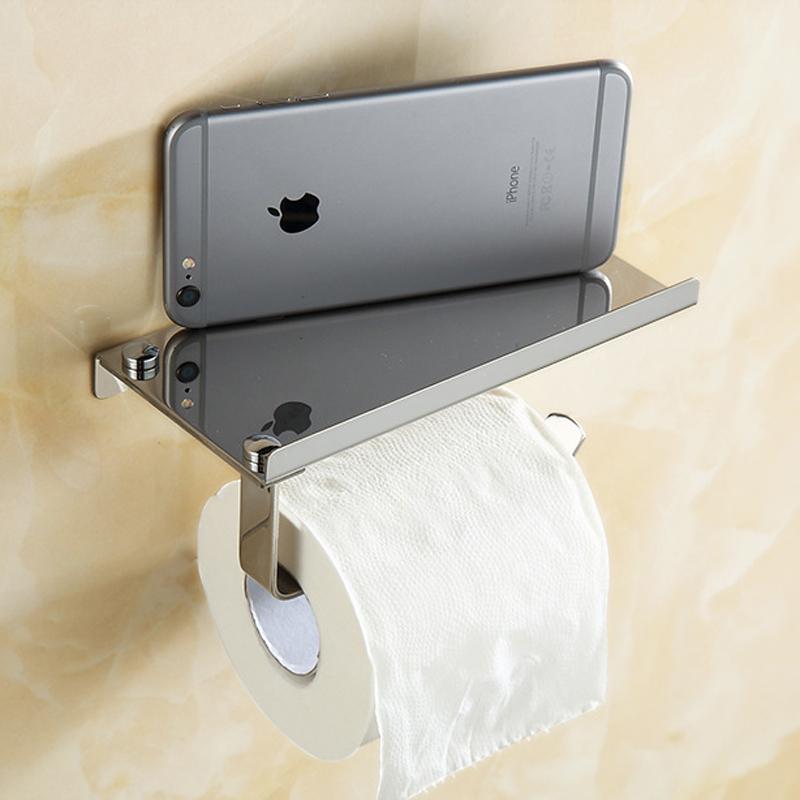 Toilet Paper Holder With Phone/Tablet Shelf