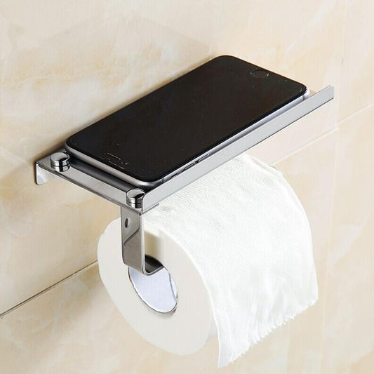Toilet Paper Holder With Phone/Tablet Shelf