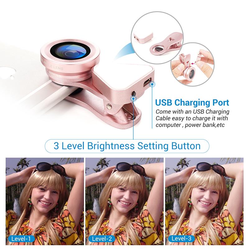 LED Selfie Flash Light Beauty Lens